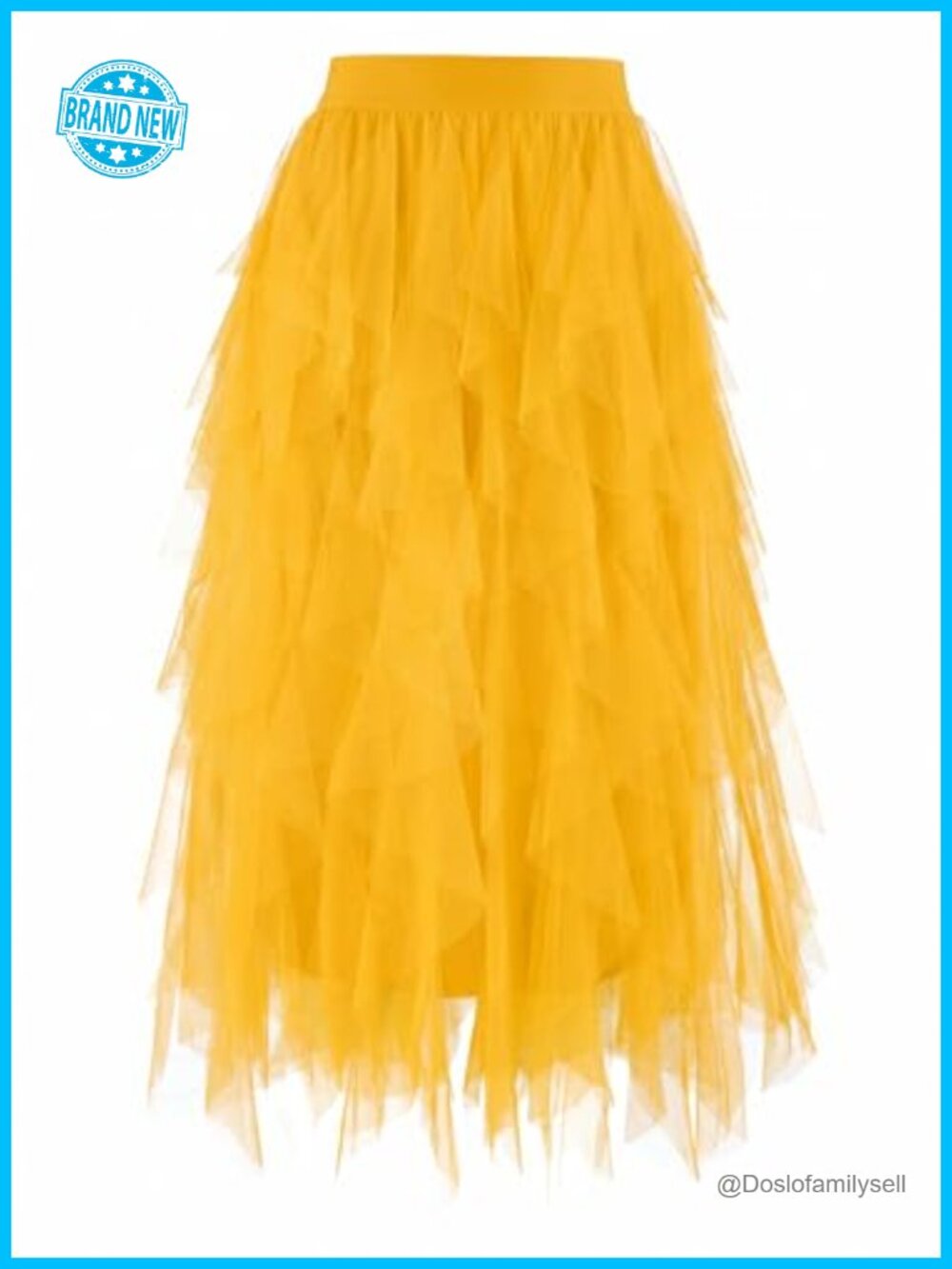 Tulle Tutu Skirt High Waist Long Layered Ruffle A-Line Fairy Midi
